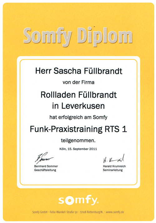 Somfy Fortbildung